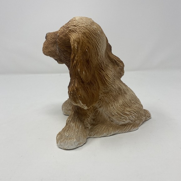 Cocker Spaniel Dog Figurine Statue Collectible Brown Tan Sitting Puppy Decor - Picture 2 of 8